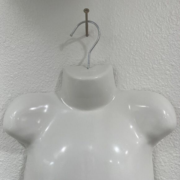 Child Mannequin Torso Hanging Dress Form White Kid Hollow Back Plastic w/ Hanger - Picture 8 of 9